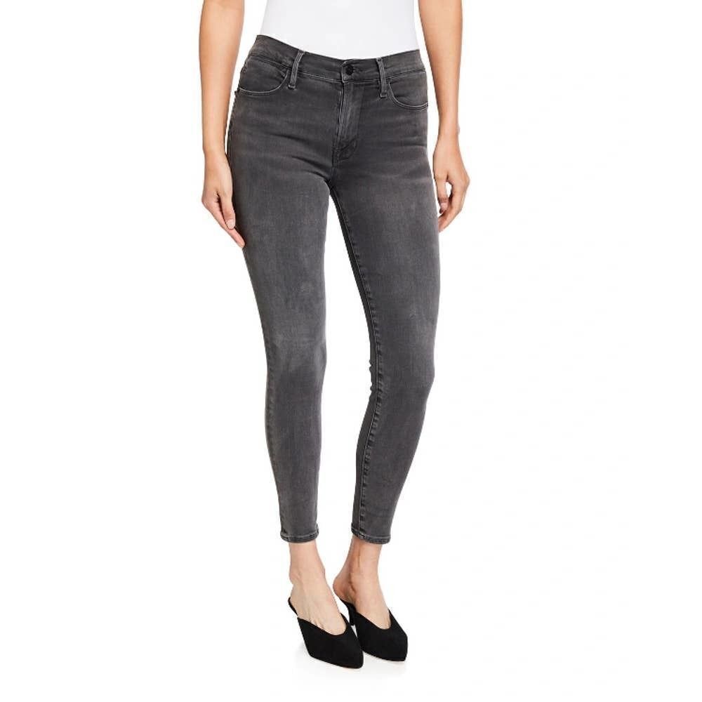 FRAME Le High Coated Skinny high rise Jeans In Gray Pattern Sz 28‎